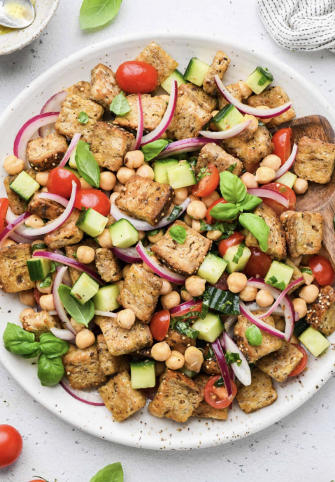 Chickpea Panzanella Salad