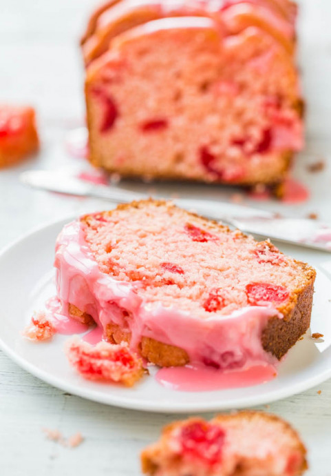 Sweet Soft Cherry Bread with Cherry-Almond Glaze