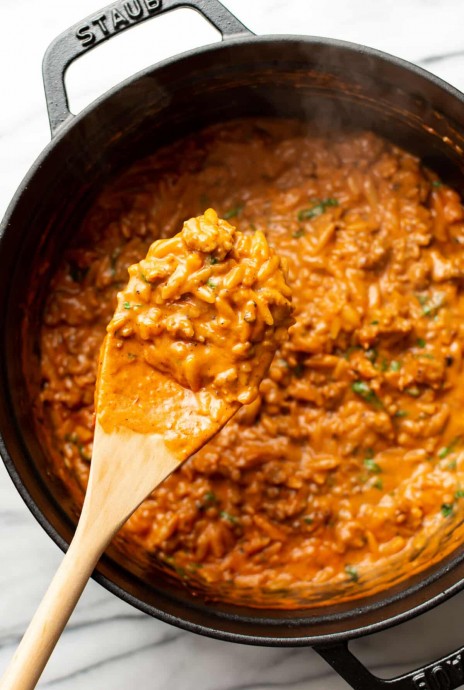 Spicy Italian Sausage Orzo Spicy Italian Sausage Orzo