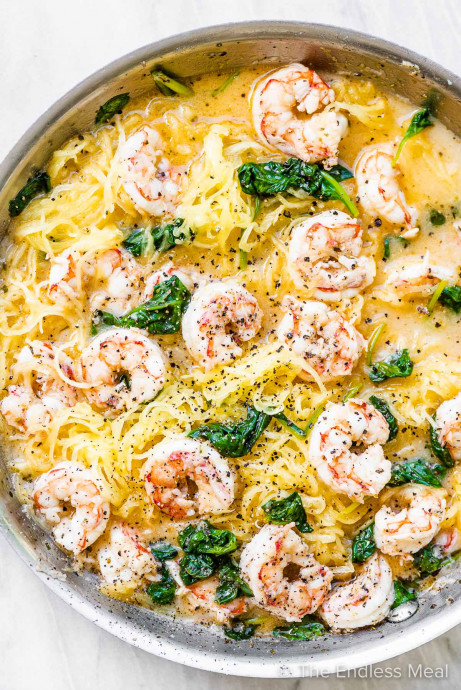 Spaghetti Squash Shrimp Scampi