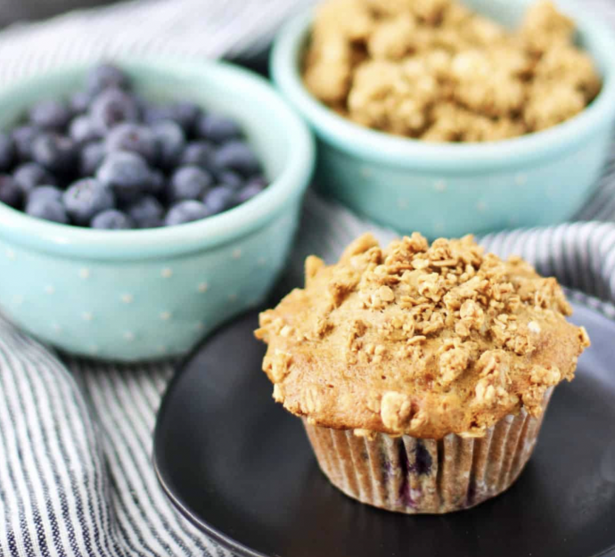 Blueberry Granola Whole Wheat Muffins