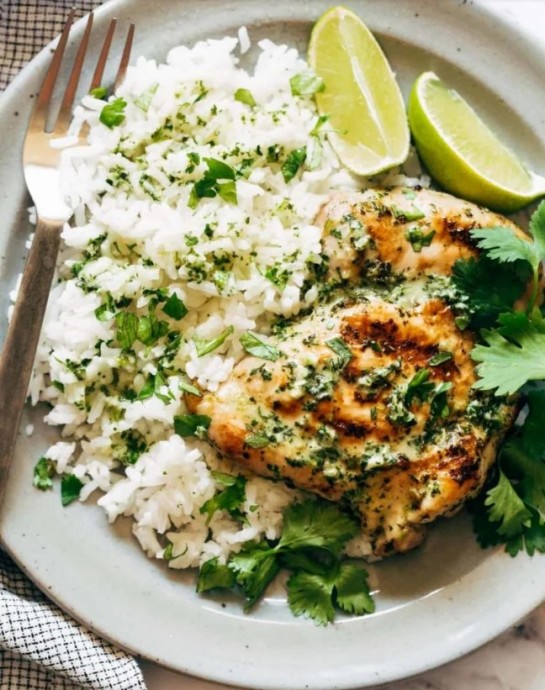 Coconut Lime Grilled Chicken and Rice