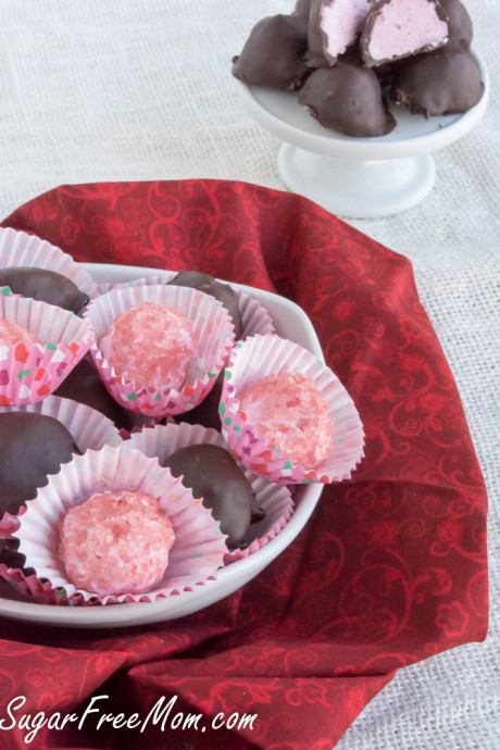 Sugar Free No Bake Raspberry Cheesecake Bites