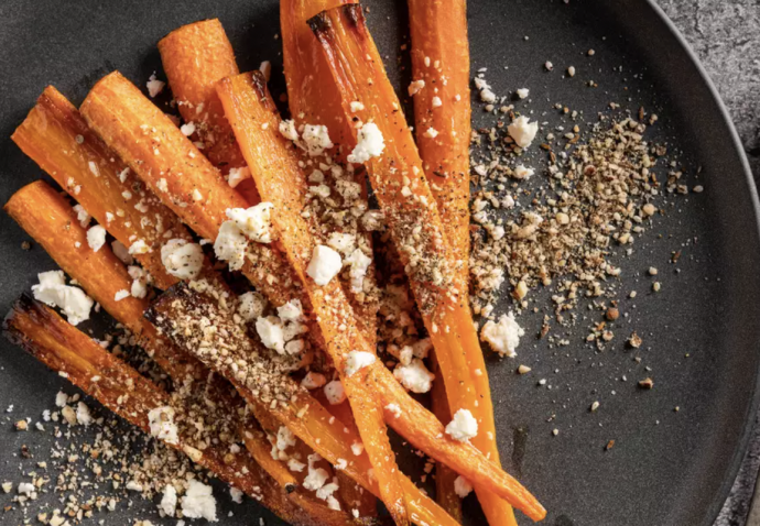 Roasted Carrots With Feta and Dukkah