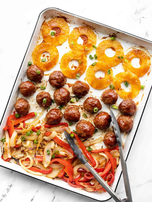 Sheet Pan BBQ Meatballs