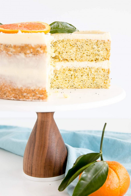 Orange Poppy Seed Cake with Mascarpone Frosting