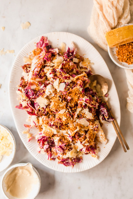 Radicchio Caesar Salad with Toasted Garlic Panko