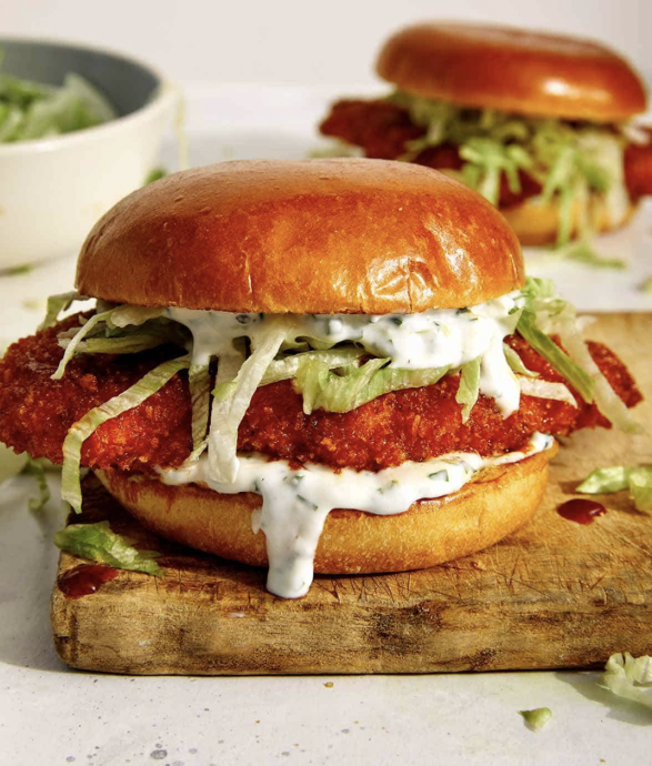 Delicious Baked Nashville Hot Chicken Sandwich with Honey