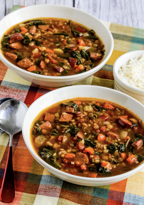 Sausage Lentil Soup with Spinach