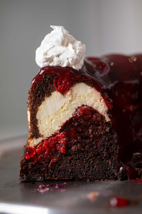 Cherry Chocolate Cream Cheese Bundt Cake