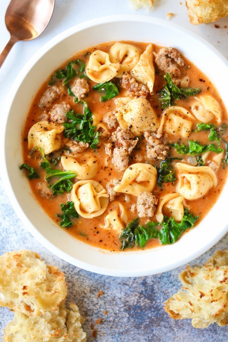 Creamy Sausage Tortellini Soup