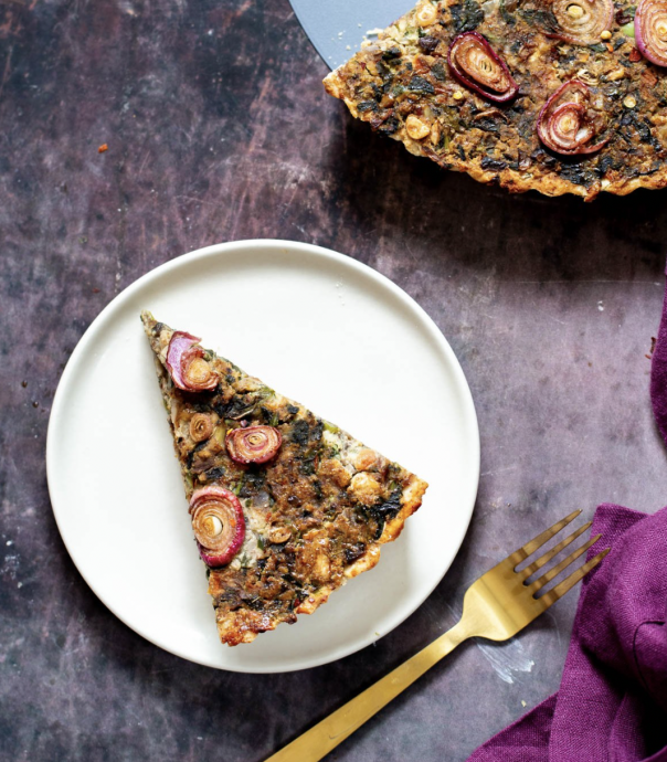 Vegan Spinach Mushroom Tart