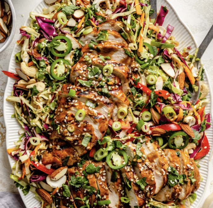 Sesame Chicken Cabbage Crunch Salad