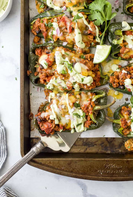 Turkey Stuffed Poblano Peppers