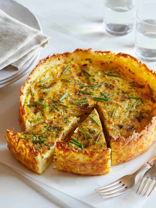 Hash Brown Crust Bacon And Cheddar Quiche