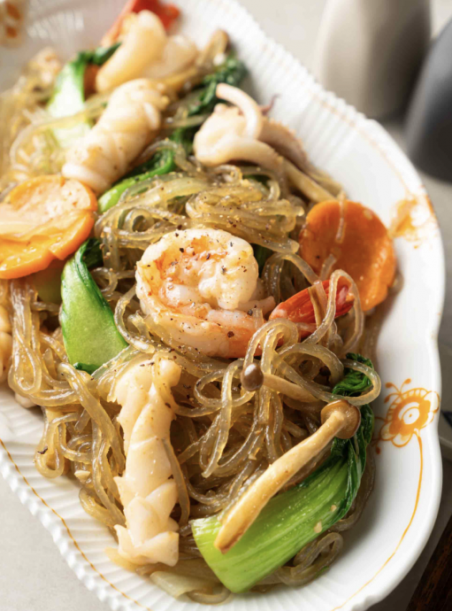 Stir-fried Glass Noodles with Seafood