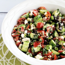 Tomato Cucumber Salad with Mint and Feta