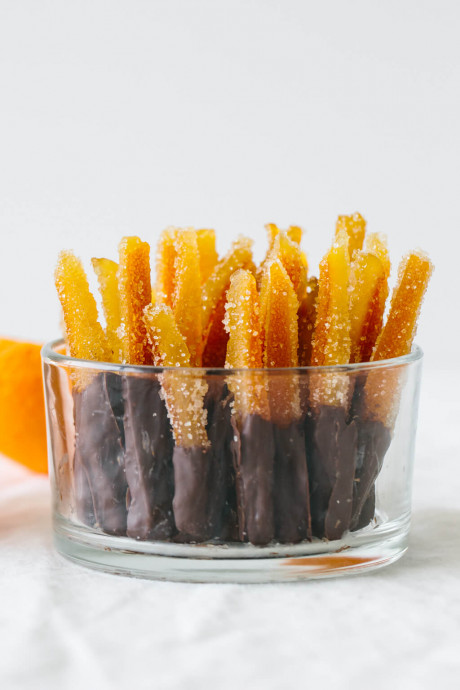 Candied Orange Peel (Chocolate Covered)