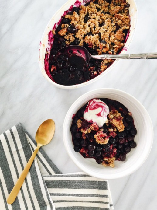 Blueberry Crisp With Meyer Lemon And Ginger