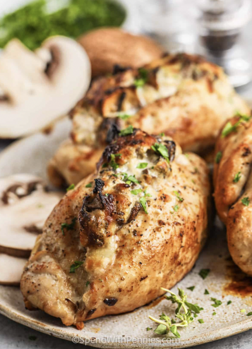 Mushroom Stuffed Chicken Breast