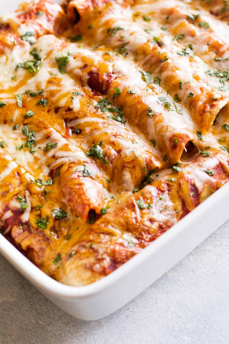 Sweet Potato and Ground Beef Enchiladas