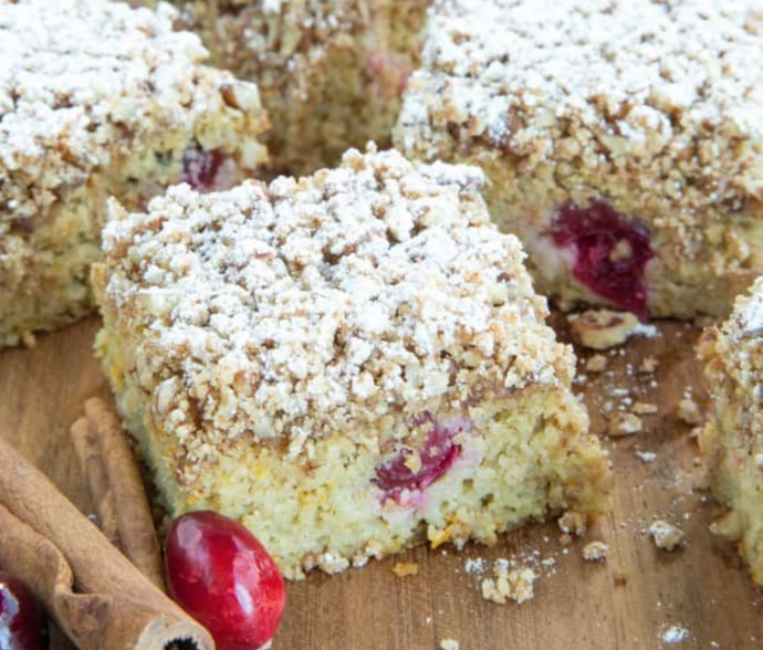 Gluten Free Cranberry Orange Crumb Cake