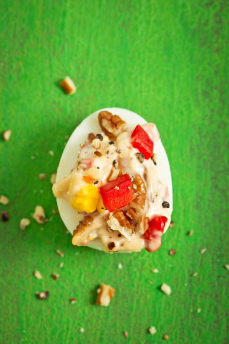 Pimento Cheese Deviled Eggs with Toasted Pecans