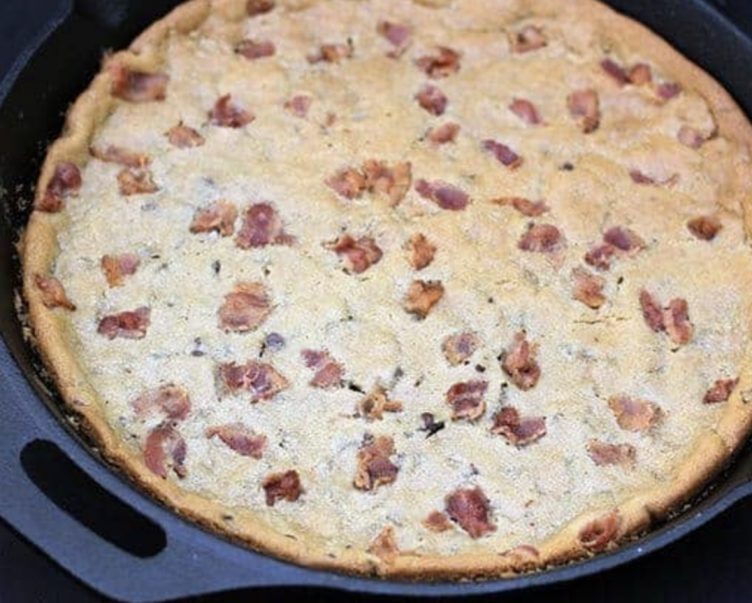 Giant Bacon Chocolate Chip Skillet Cookie