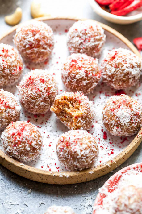 Strawberries and Cream Energy Balls