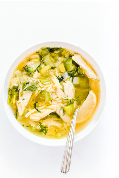 Lemony Chicken Soup with Orzo