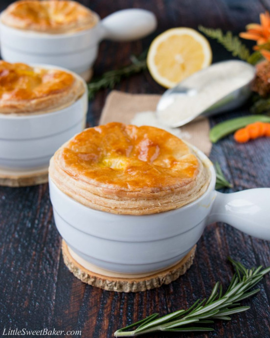 Creamy Lemon Chicken & Rice Pot Pies