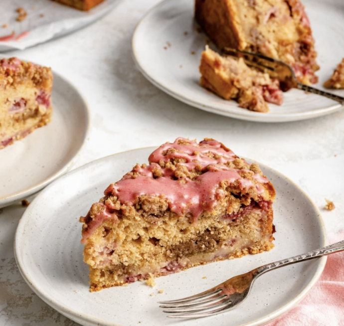 Brown Butter Strawberry Coffee Cake with Lovely Strawberry Icing