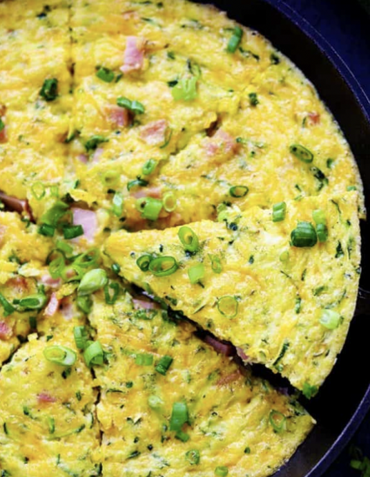 Ham and Cheddar Zucchini Frittata