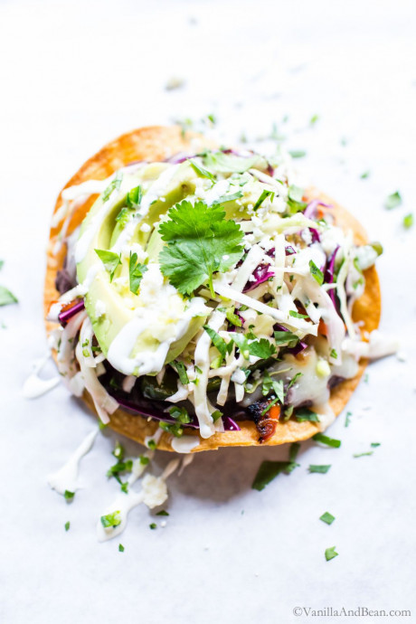 Black Bean Tostadas With Fajita Veggies