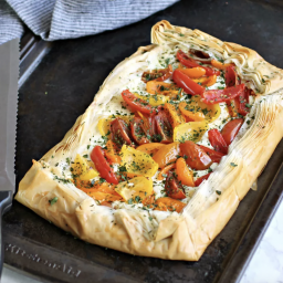 Tomato Tart with Fillo and Feta Cream
