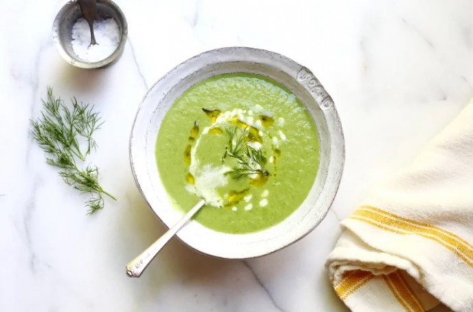 5-Minute Cold Cucumber Soup Recipe with Buttermilk & Dill