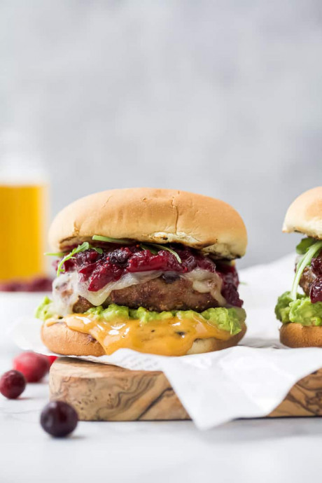 Avocado Turkey Burger with Cranberry Chutney