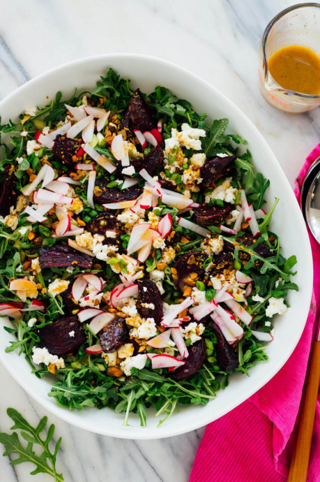 Roasted Beet Salad with Goat Cheese & Pistachios