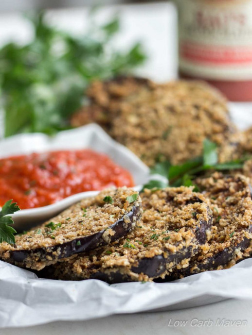 Crispy Fried Eggplant Rounds (Low Carb, Keto)