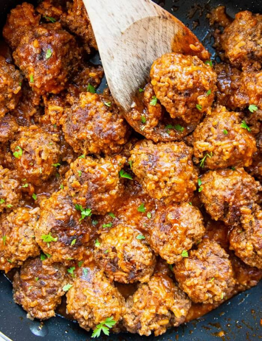 Classic Retro Porcupine Meatballs