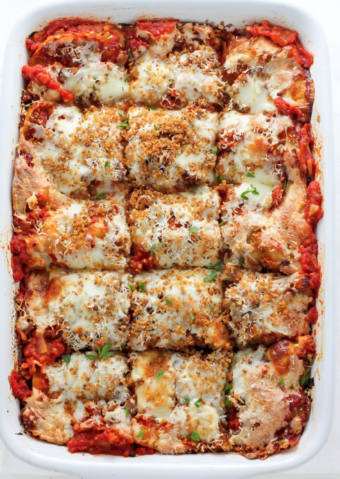 Lightened Up Chicken Parmesan Lasagna