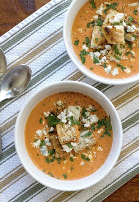 Roasted red pepper tomato bisque