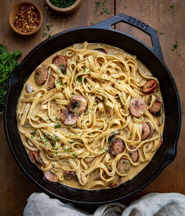 Smoked Sausage Cajun Alfredo