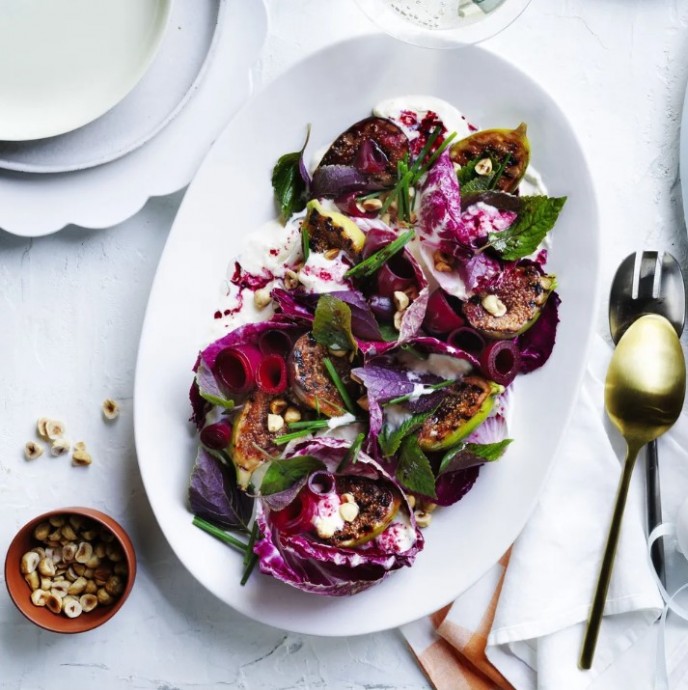 Radicchio salad with port-glazed figs and pickled beetroot Radicchio salad with port-glazed figs and pickled beetroot