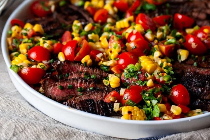 Summer Steak With Corn And Tomatoes