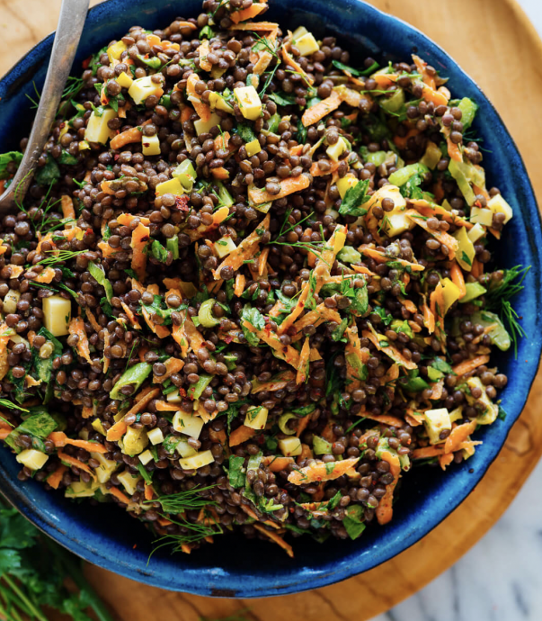 Love Real Food Tangy Lentil Salad with Dill & Pepperoncini