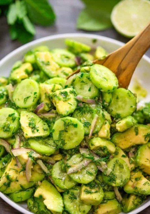 Herbed Avocado Cucumber Salad