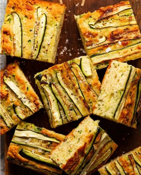 Zucchini Cheese Muffin Slab