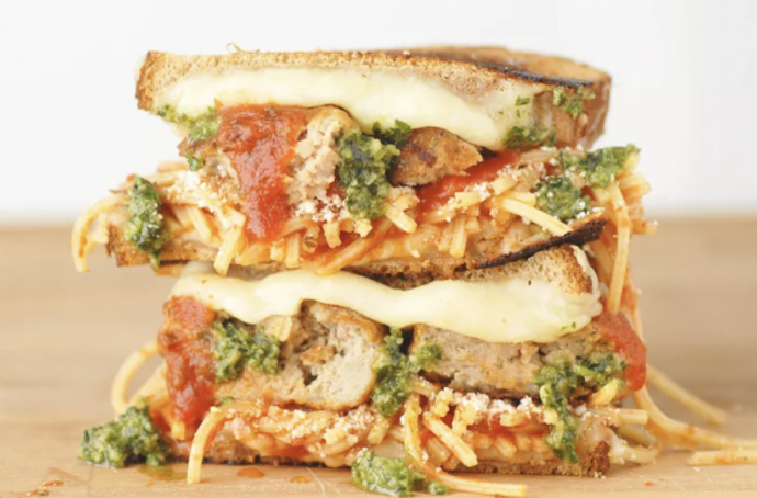 Meatball Smash Grilled Cheese