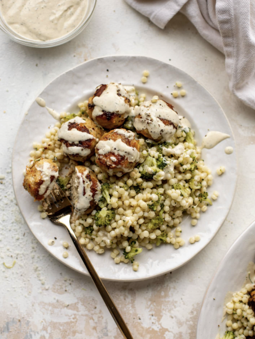 Ranch Chicken Meatballs With Broccoli Couscous